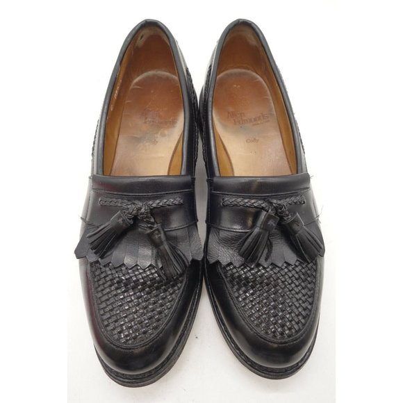 Allen Edmonds Cody Black Woven Leather Kilt Tassel Loafers Shoes Men\'s 8.5 C main image 6